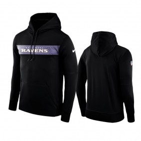 Baltimore Ravens # Black Nike Pullover Team Sideline Hoodie - Men's