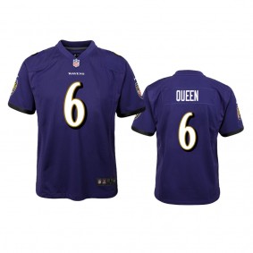 Youth Ravens Patrick Queen Purple Game Jersey