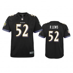 Youth Ravens Ray Lewis Black Game Jersey